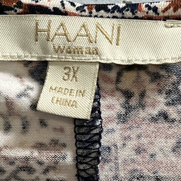 Haani Dress Womens 3X Floral Patchwork Shift Jersey Knit Flutter Sleeve Boho - Picture 3 of 7